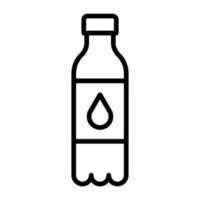 icono de línea de botella de agua vector