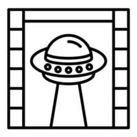 icono de línea de película de ciencia ficción vector