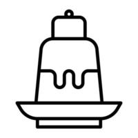 Flan Line Icon vector