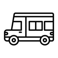 Caravan Line Icon vector
