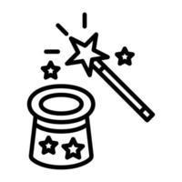 Magic Trick Line Icon vector