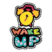 Wake up dash line sticker vector