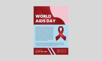 World AIDS Day or HIV Virus Poster or Flyer Design Template. HIV or AIDS Prevention flyer leaflet design. cover, poster, a4 size, flyer design vector