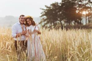 Happy woman with her husband photo