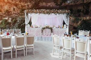 luxurious room of the restaurant to celebrate a wedding celebrat photo