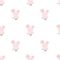 Seamless pattern with cute mouse. simple flat vector. Hand drawing for children. animal theme. baby design for fabric, textile, wrapper, print. vector