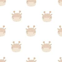Seamless pattern with cute giraffe. simple flat vector. Hand drawing for children. animal theme. baby design for fabric, textile, wrapper, print. vector