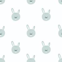 Seamless pattern with cute rabbit, hare. simple flat vector. Hand drawing for children. animal theme. baby design for fabric, textile, wrapper, print. vector