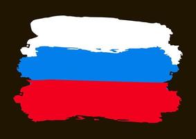 The flag of Russia is painted with paint. Paint, stain, blot vector