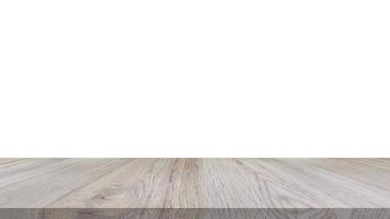 Wood table for display or montage products with blank white background. photo