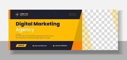 Digital marketing Social Media Cover photo Template Design . digital marketing agency web banner. digital marketing web banner design layout. web banner. social media cover design. vector