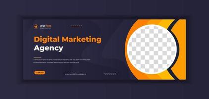 Digital marketing Social Media Cover photo Template Design . digital marketing agency web banner. digital marketing web banner design layout. web banner. social media cover design. vector