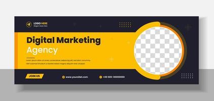 Digital marketing Social Media Cover photo Template Design . digital marketing agency web banner. digital marketing web banner design layout. web banner. social media cover design. vector