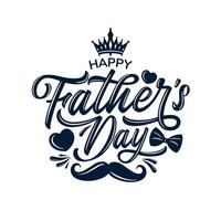 tarjeta de felicitación de caligrafía del día del padre feliz saludos y regalos para el día del padre vector