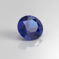 blue sapphire gemstone round 3D render photo