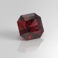 garnet gemstone radiant square 3D render photo