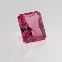 pink tourmaline gemstone radiant 3D render photo