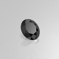 black onyx gemstone oval 3D render photo