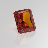 hessonite gemstone radiant 3D render photo