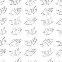 Monochrome medical seamless pattern. Coloring pages, black and white vector