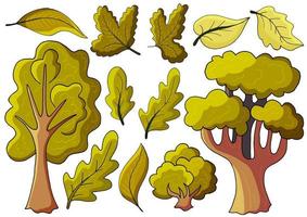 Autumn illustration in hand drawn style. Children's drawing vector