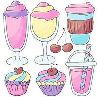 Illustration in hand draw style. Sweet dessert, graphic element for design vector