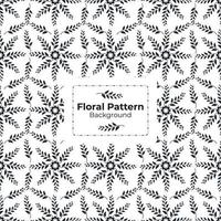 Black and white leaf floral elements geometric background vector graphics design.