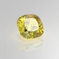 Cojín de piedras preciosas de diamante amarillo cuadrado 3D Render foto