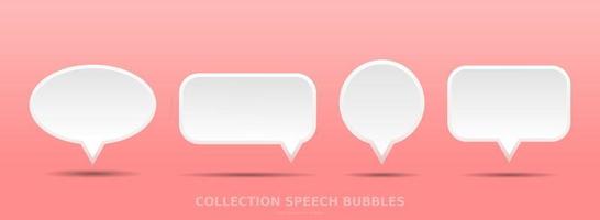 3D speech bubble pink background vector