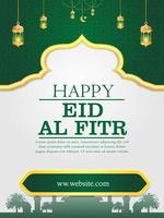 Vector banner for the greetings of social media for eid al fitr Hari Raya Idul Fitri muslim holidays