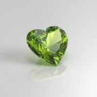 peridoto piedra preciosa corazón 3d render foto