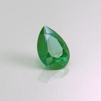 emerald gemstone pear drop 3D render photo