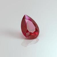 ruby gemstone pear drop 3D render photo