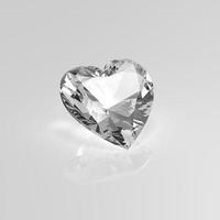 moissanite gemstone heart 3D render photo