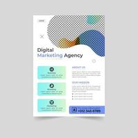 Business flyer design corporate flyer template geometric shape poster design brochure gradient abstract magazine background space for photo in A5 size vector