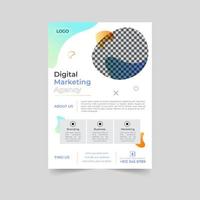 Business flyer design corporate flyer template geometric shape poster design brochure gradient abstract magazine background space for photo in A5 size vector