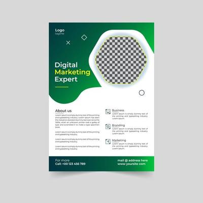 Business flyer design corporate flyer template geometric shape poster design brochure gradient abstract magazine background space for photo in A5 size