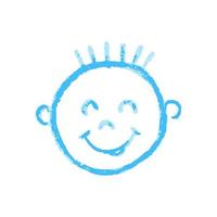 Icon in hand draw style. Drawing with wax crayons, children's creativity vector