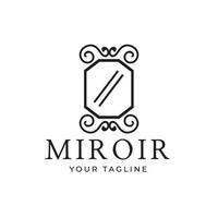 Vintage mirror logo simple ornament design template vector