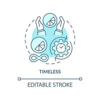 Timeless turquoise concept icon. Company style. Ideal logo design characteristics abstract idea thin line illustration. Isolated outline drawing. Editable stroke. Arial, Myriad Pro-Bold fonts used vector