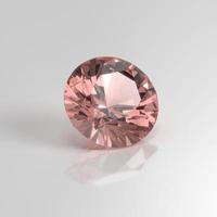 rose quartz gemstone round 3D render photo