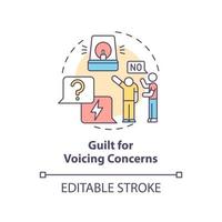 Guilt for voicing concerns concept icon. Sign of emotional manipulation abstract idea thin line illustration. Isolated outline drawing. Editable stroke. Arial, Myriad Pro-Bold fonts used vector