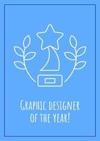 Great graphic designer postcard with linear glyph icon. Greeting card with decorative vector design. Simple style poster with creative lineart illustration. Flyer with holiday wish
