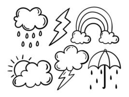 dibujado a mano nube garabato doodle vector premium