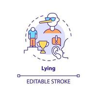 Lying concept icon. Gaslighting behaviour example abstract idea thin line illustration. Psychological abuse. Isolated outline drawing. Editable stroke. Arial, Myriad Pro-Bold fonts used vector