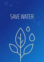 Water conservation postcard with linear glyph icon. Save planet. Greeting card with decorative vector design. Simple style poster with creative lineart illustration. Flyer with holiday wish