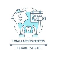 Long-lasting effects turquoise concept icon. Professional teeth treatment abstract idea thin line illustration. Isolated outline drawing. Editable stroke. Arial, Myriad Pro-Bold fonts used vector