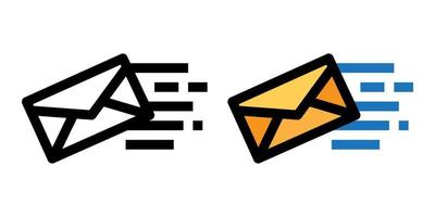 mail sending line icon vector