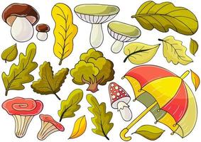 Autumn illustration in hand drawn style. Children's drawing vector