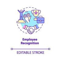 Employee recognition concept icon. Appreciate workers contributions. HR abstract idea thin line illustration. Isolated outline drawing. Editable stroke. Roboto-Medium, Myriad Pro-Bold fonts used vector